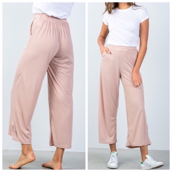 Ribbed palazzo pants Clearance